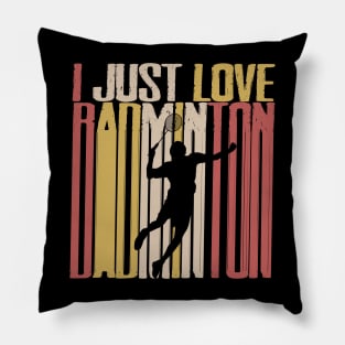 i just love badminton vintage Pillow