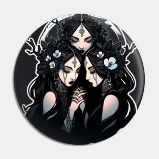 Moon Witch Sisters Pin