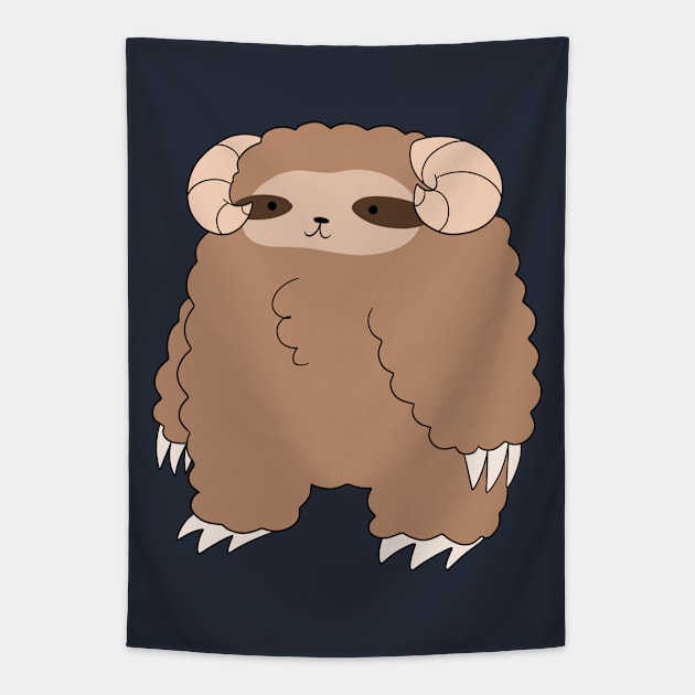 Ram Sloth Tapestry by saradaboru