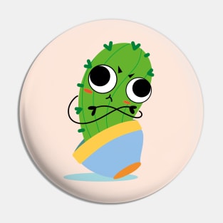 Cactus with Googly Eyes Pin