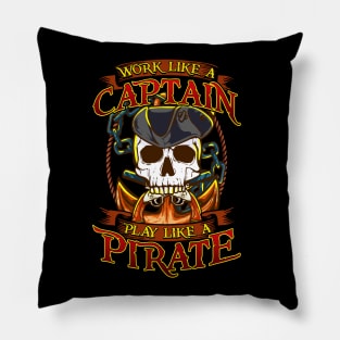 Works Like A Captain Play Like A Pirate Pillow