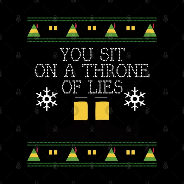 Throne Of Lies Elf Quote Christmas Knit by Angel arts
