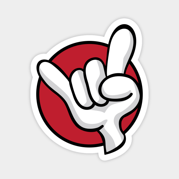 Heavy Metal Hard Rock Hand Sign Cartoon Magnet by hobrath