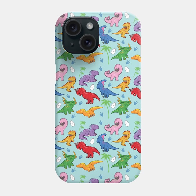 Cute Dinosaur Pattern Phone Case by SakuraDragon