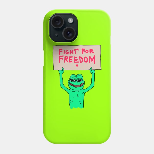 Pepe The Frog Fight For Freedom Phone Case by Crypty