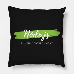 Node.js Runtime Environment Paint Smear Pillow