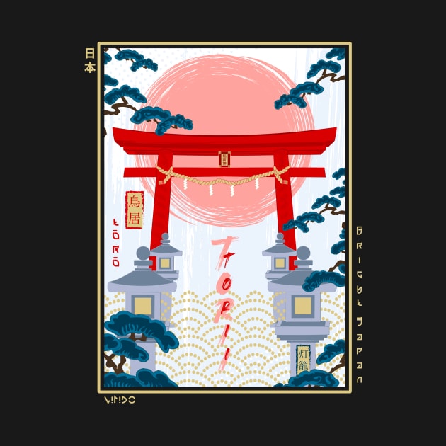 Torii landscape Ukiyo-e by Wimido