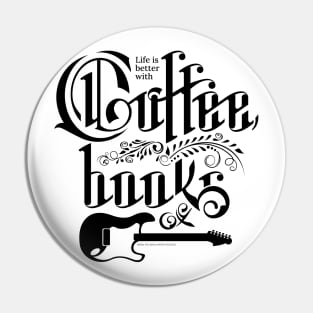 Coffee, books and a guitar Pin