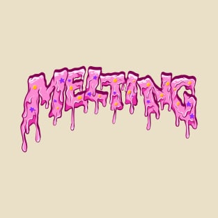 Melting Design Typography T-Shirt