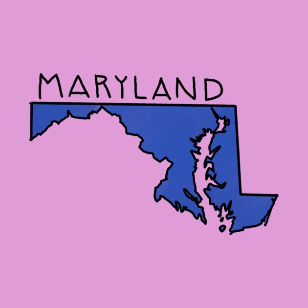 The State of Maryland - Blue Outline by loudestkitten