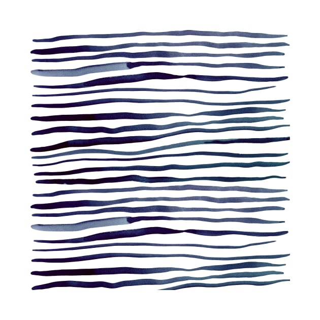 Irregular watercolor lines - indigo by wackapacka