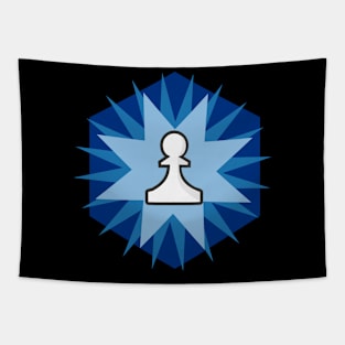 Chess Pawn (Blue burst) Tapestry