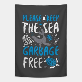 Please Keep the Sea Garbage Free - Marine Animals Tapestry