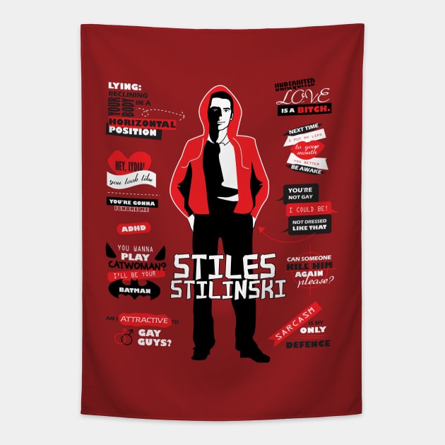 Stiles Stilinski Teen Wolf Quotes Tapestry by Alice_Wieckowska