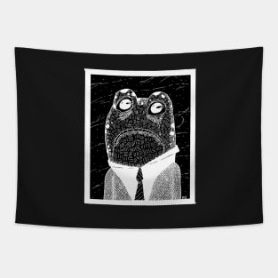 Portrait of a Weeping Toad (white) Tapestry