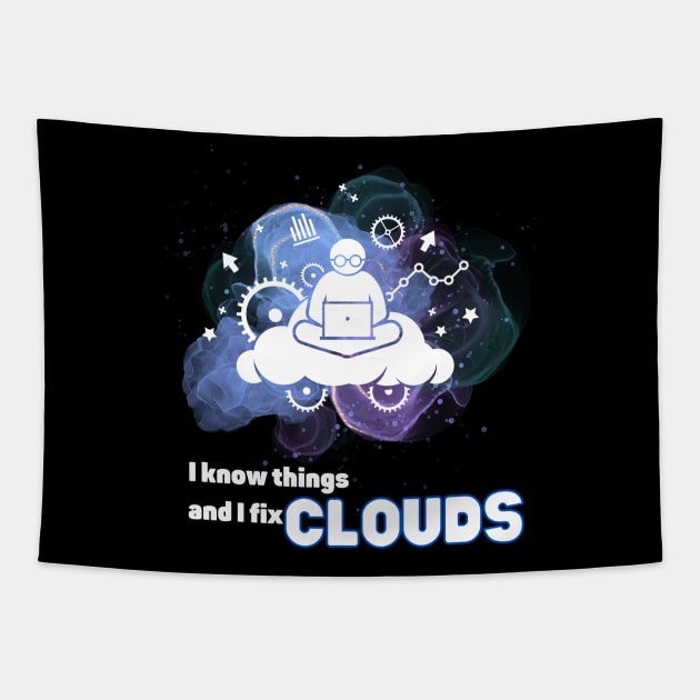 I know things and I fix Clouds Tapestry by ProLakeDesigns