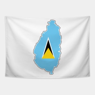 St Lucia Flag and Map Tapestry