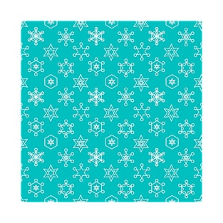 Assorted Snowflakes on Teal Repeat 5748 T-Shirt