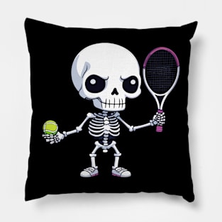 Halloween Tennis Skeleton Pillow