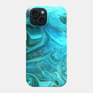 Marbling design in Turquoise (#5 var#4) Phone Case