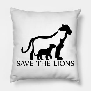 Save the Lions (white background) Pillow