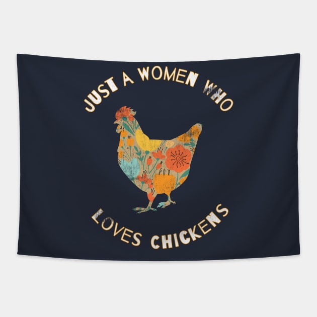 Chickens are Freaking Awesome, Funny Chicken Saying, Chicken lover, Gift Idea, Retro Design Tapestry by joannejgg