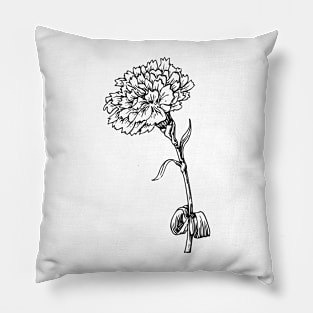 aesthetic minimalist hand drawn flower Pillow