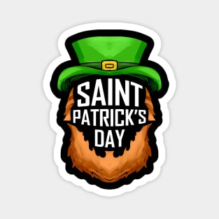 Red Beard And Green Hat Logo For St. Patricks Day Magnet