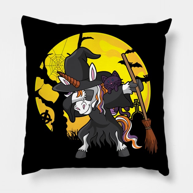 Dabbing Witch Halloween Dab Dance Pillow by E
