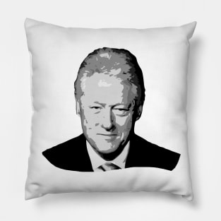 Bill Clinton Gryscale Pop Art Pillow