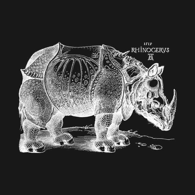 Durer's Rhinoceros in White by Pixelchicken