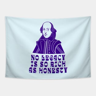 William Shakespeare face and quote Tapestry