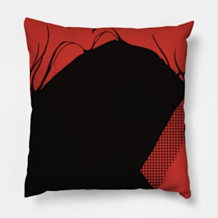 The Eminence in Shadow | Dope Black Silhouette of Shadow-sama in Red Background Color Pillow