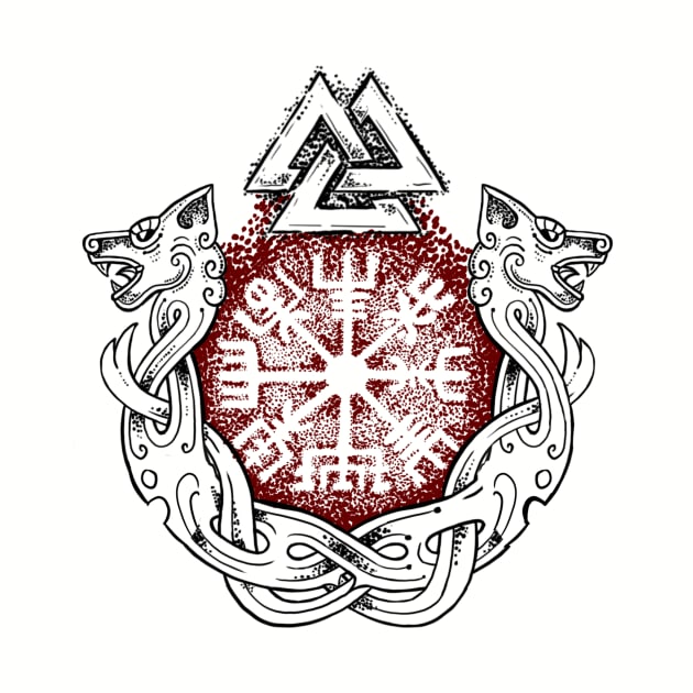 Viking valknut and vegvisir by BlackForge