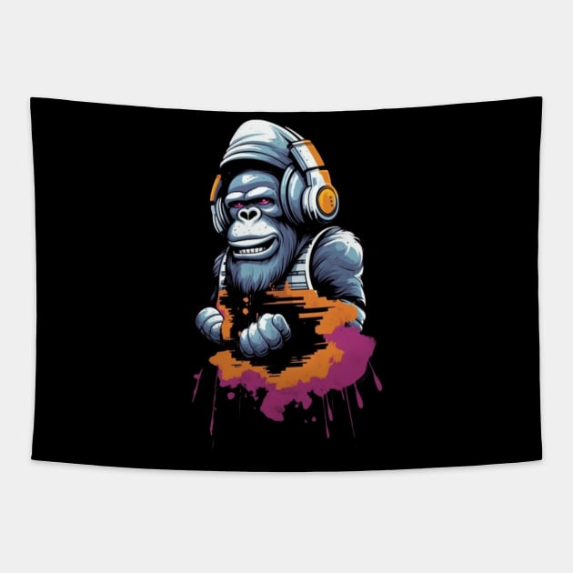 Crazy Cool Monkey Tapestry by NedisDesign