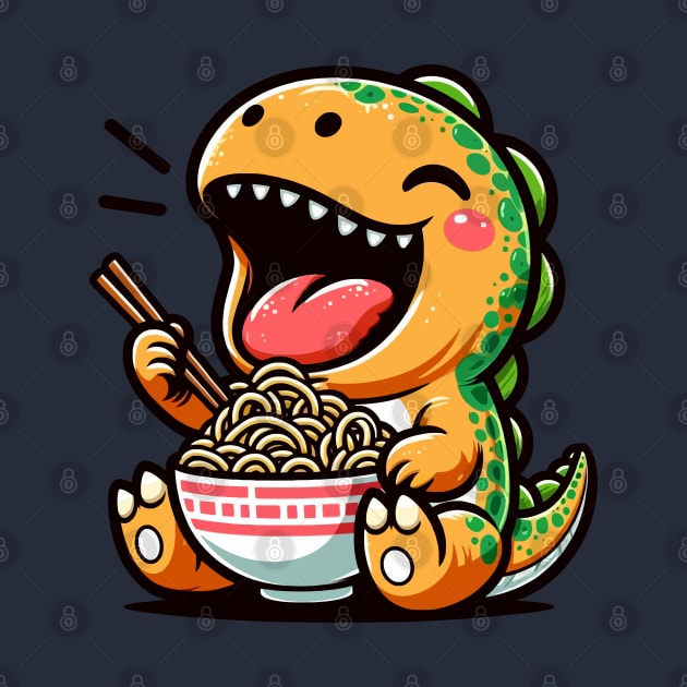 Sweet Dino Eating Ramen by NayaRara