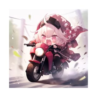 Chibi girl ride motorcycles T-Shirt