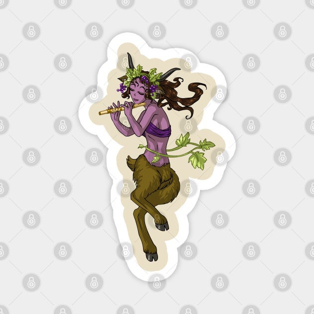 Dancing Female Satyr Playing Flute Girl MONSTER GIRLS Series I Magnet by angelasasser