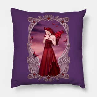 Garnet Birthstone Fairy Pillow