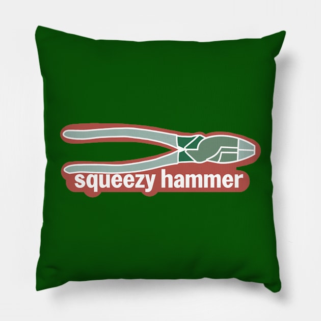 Squeezy Hammer Funny Electrician Lineman Pliers Pillow by The Trades Store