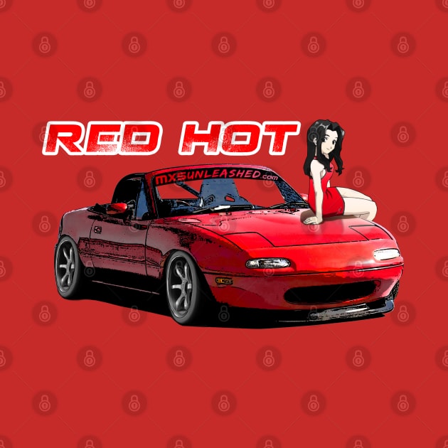 Red Miata MX-5 with anime girl by CoolCarVideos