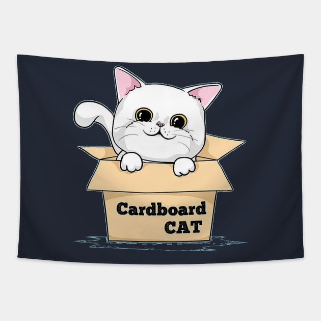 cardboard little cat Tapestry by skgraphicart89