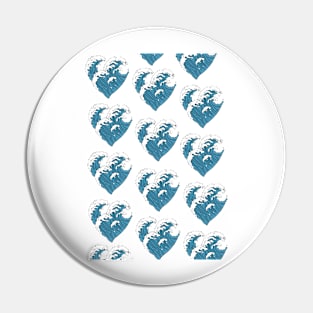 Wave heart Pin