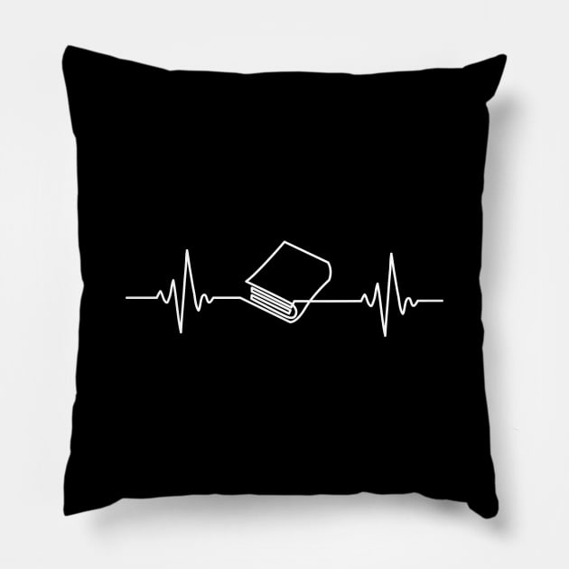 Funny Heartbeat Book - Cook Gift for Book Lover Pillow by clickbong12