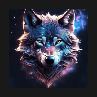 Cosmic wolf galaxy shirt T-Shirt