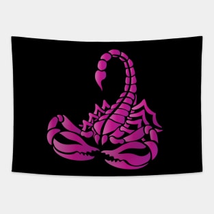 Pink Scorpion, Tribal Art Style Tapestry