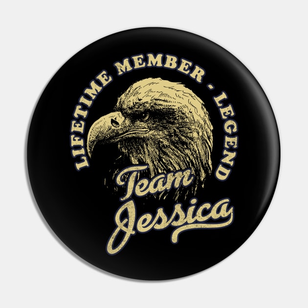 Jessica Name - Lifetime Member Legend - Eagle Pin by Stacy Peters Art