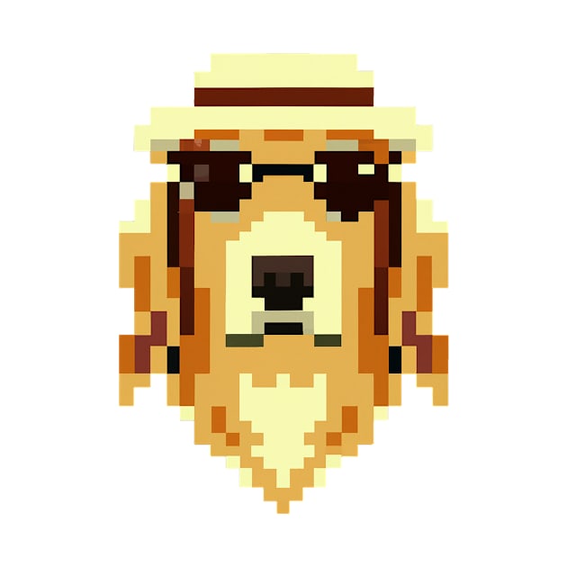 Golden Retriever Pixel Art Dog Lover Puppy Retro by BetterManufaktur
