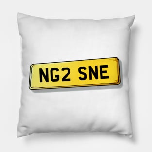 NG2 SNE Sneinton Number Plate Pillow