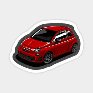 Bright red abarth 595 Magnet